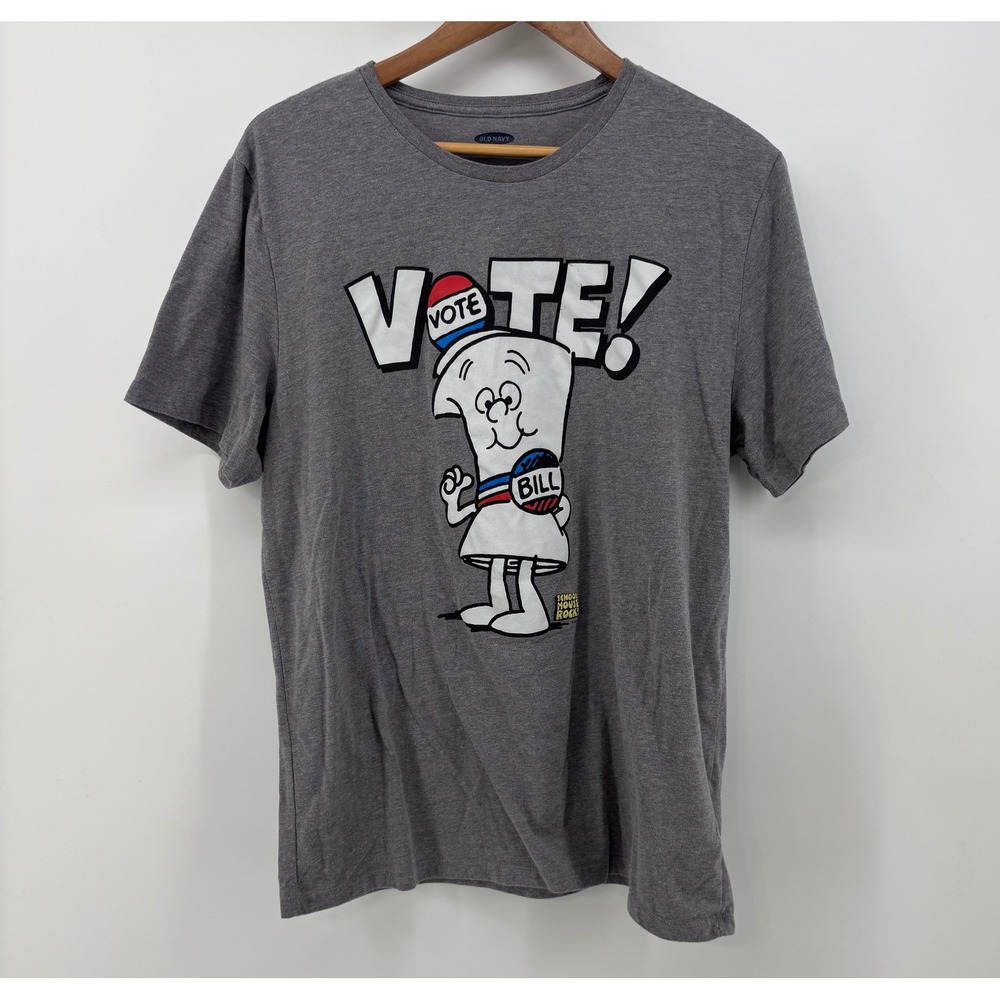 Old Navy Schoolhouse Rock T-Shirt Women's XL "VOTE" Graphic Print